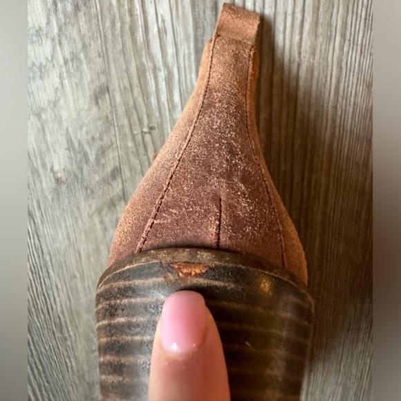 Women’s Lucky Brand Wedge Leather Suede Ankle Bootie Cocoa Brown size 10 - Picture 9 of 9